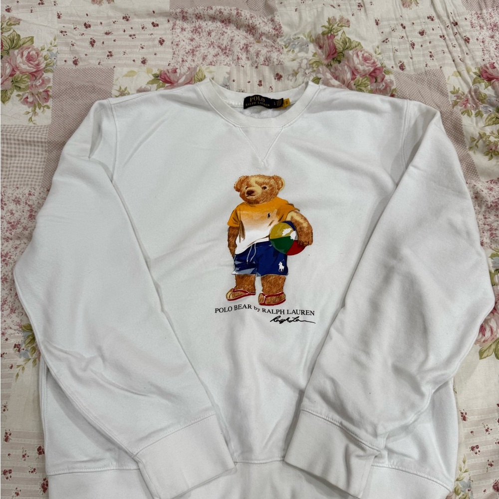 Ralph Lauren Polo Bear White Crewneck